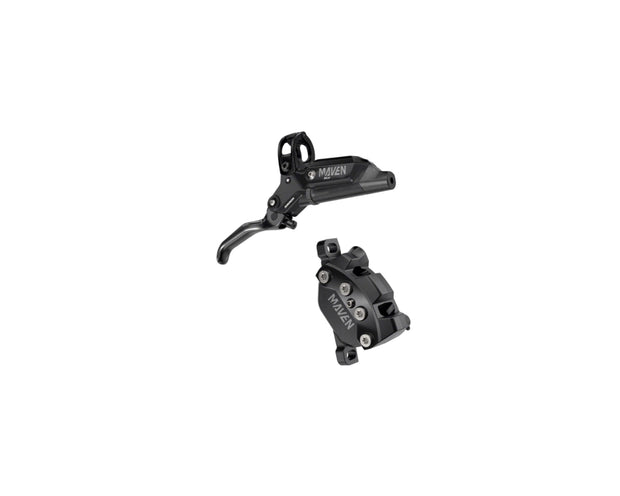 SRAM MAVEN SILVER DISC BRAKE AND LEVER - REAR, POST MOUNT, 4-PISTON, ALUMINUM LEVER, SS HARDWARE, BLACK, A1