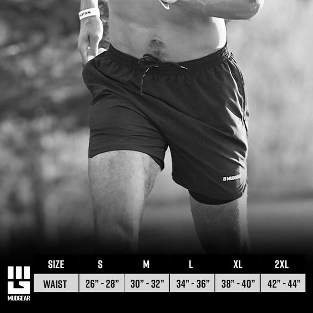MudGear Men's 2-in-1 Training Shorts - Black