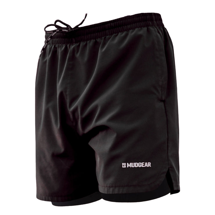 MudGear Men's 2-in-1 Training Shorts - Black