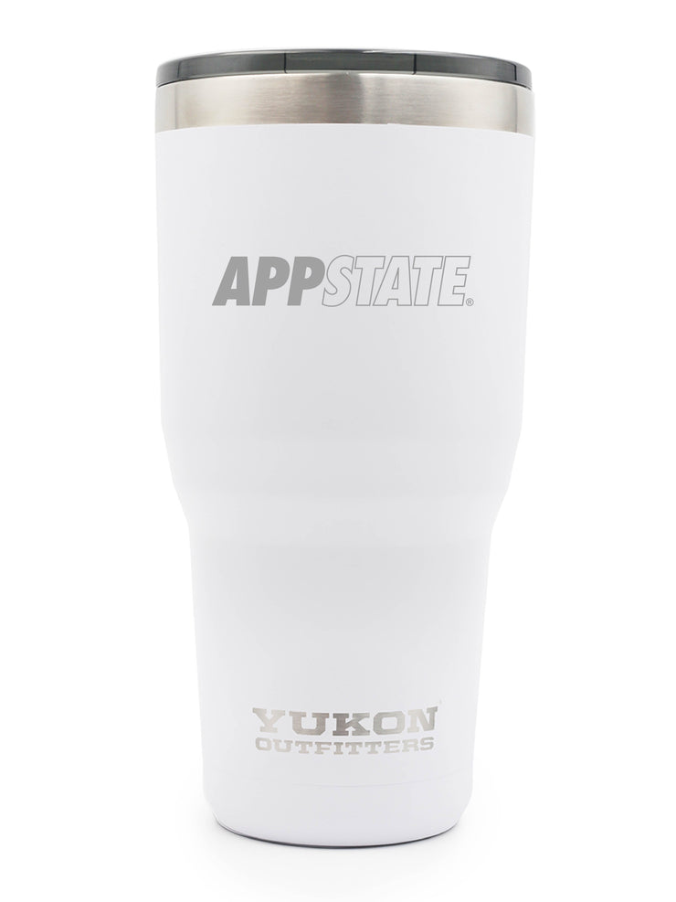 30 oz Tumbler - App State - White