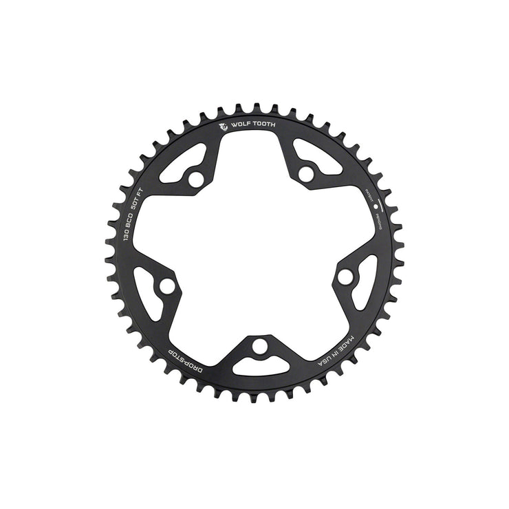 Wolf Tooth 130BCD Road/Cyclocross 5-Bolt Drop-Stop Chainring