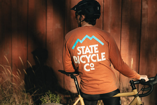 State Bicycle Co. - "Mountains" - Long Sleeve T-Shirt (Yam)