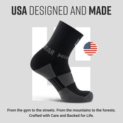 5" Crew Height Trail Running Sock (Black/Gray)