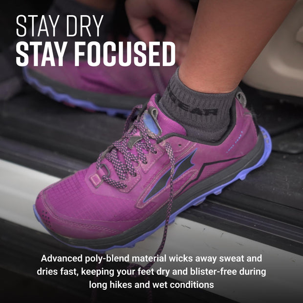 MudGear Quarter (¼) Crew Socks - Gray/Black (2 pair pack)