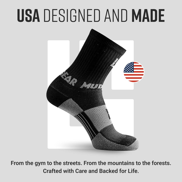 Performance Hiking/Trekking Sock - Black/Gray (2 Pair Pack)