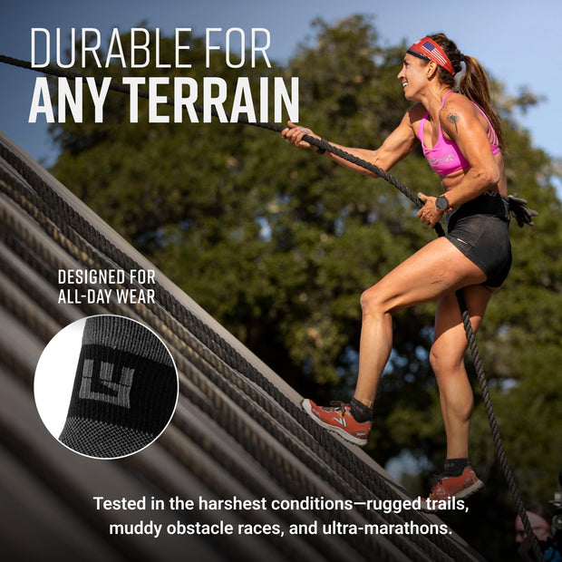 MudGear Quarter (¼) Crew Socks - Gray/Black (2 pair pack)