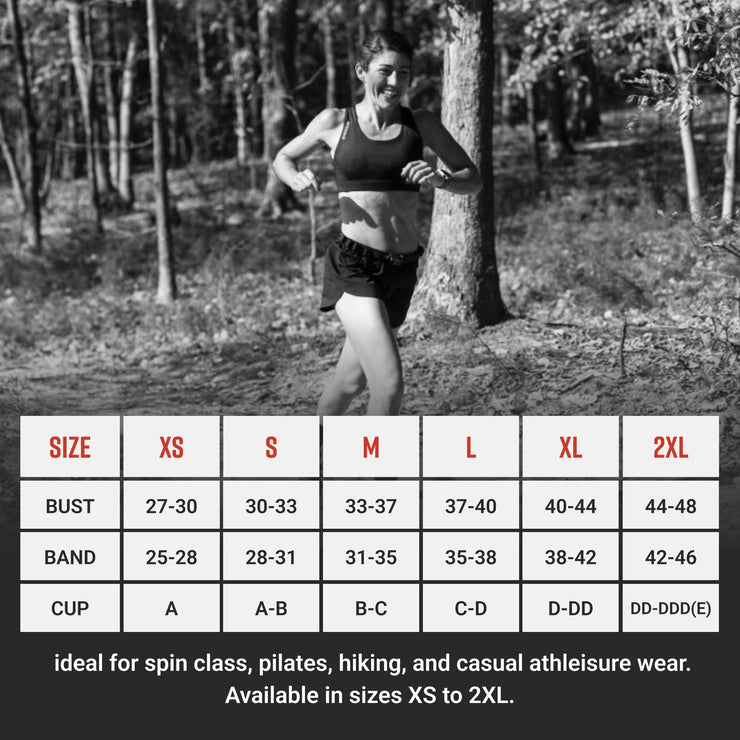 Women's Performance Sports Bra with Pockets - Black