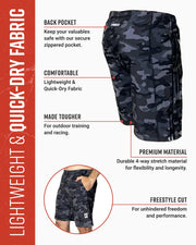Men's Freestyle Running Shorts (Black/Gray Camo)