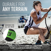 MudGear Quarter (¼) Crew Socks - Gray/Green (2 pair pack)