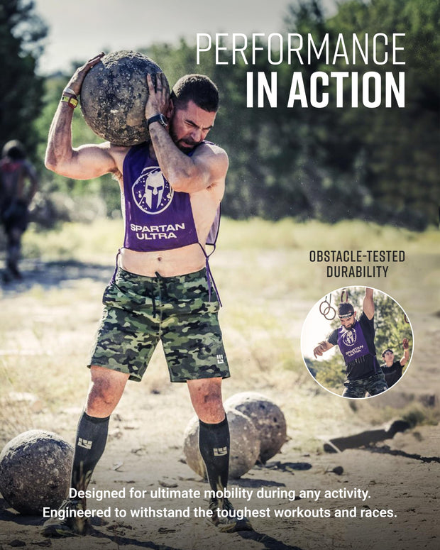 Men's Freestyle Running Shorts (Green Camo)