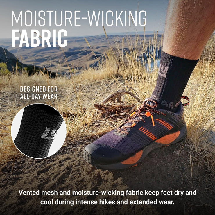 Performance Hiking/Trekking Sock - Black/Gray (2 Pair Pack)
