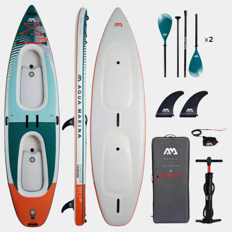 Aqua Marina Cascade Tandem  Hybrid Inflatable SUP to Kayak Package