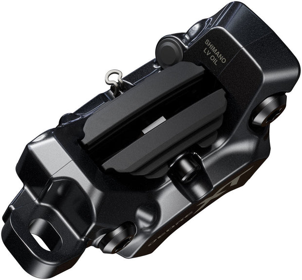 Shimano Deore XT BR-M8220 Enduro Disc Brake Caliper - Front or Rear, Post Mount, 4-Piston, Includes P04C-MF Finned Metal