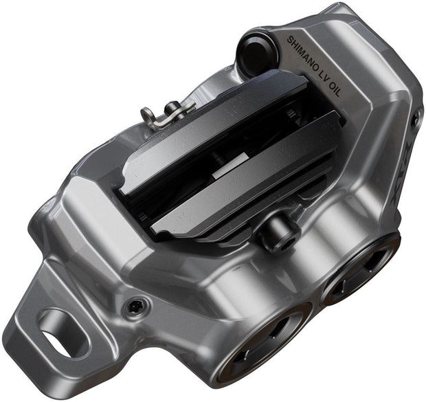 Shimano XTR BR-M9220 Enduro Disc Brake Caliper - Front or Rear, Post Mount, 4-Piston, Includes P04C-MF Finned Metal Pads