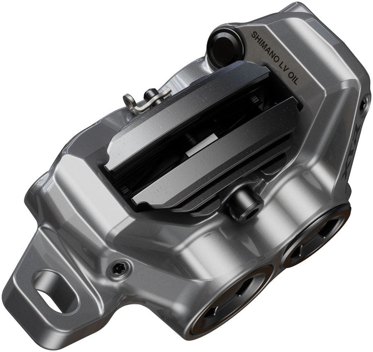 Shimano XTR BR-M9220 Enduro Disc Brake Caliper - Front or Rear, Post Mount, 4-Piston, Includes P04C-MF Finned Metal Pads