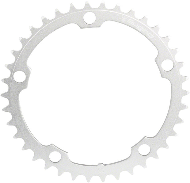 SUGINO 44T X 130MM 5-BOLT CHAINRING ANODIZED SILVER