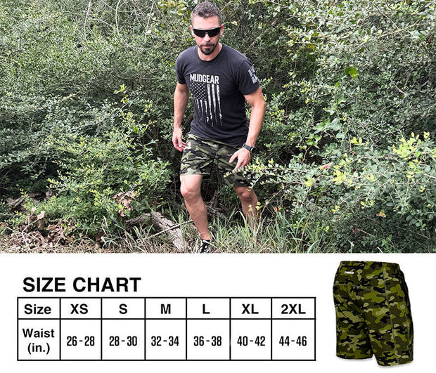 Men's Freestyle Running Shorts (Green Camo)