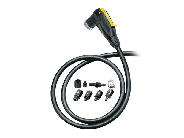 TOPEAK SMARTHEAD PRESTA/SCHRADER VALVE UPGRADE WITH 38 HOSE: RETROFITS MOST PUMPS
