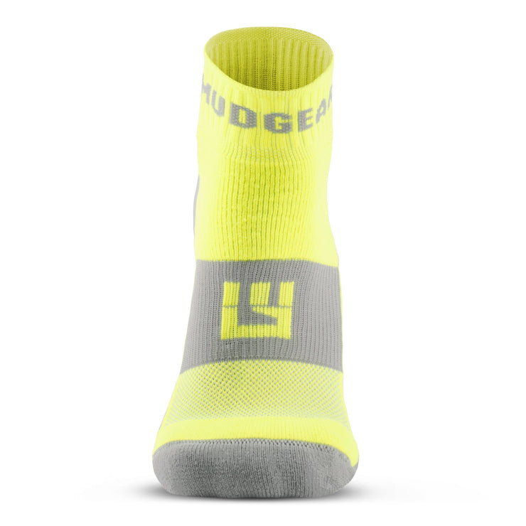 MudGear Quarter (¼) Crew Socks - Neon Yellow (2 pair pack)
