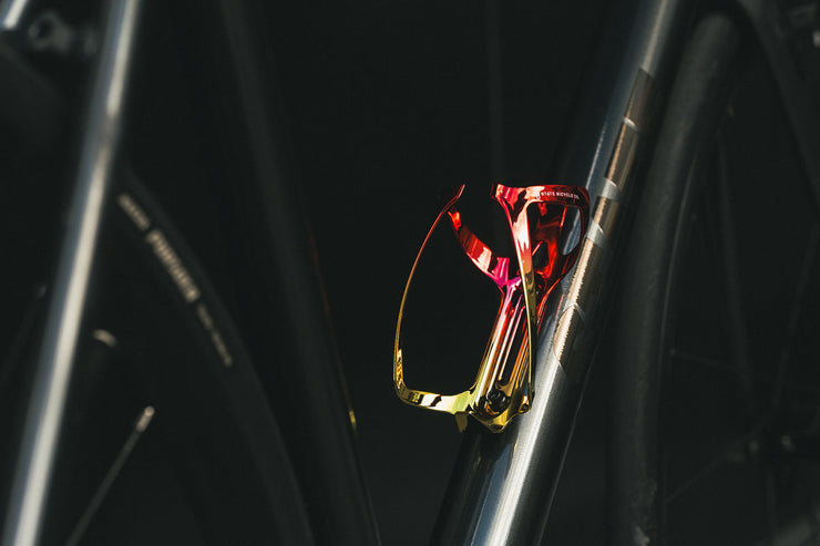 State Bicycle Co. - Metallic Series Bottle Cage - "Mr. Stark" (Red / Gold)