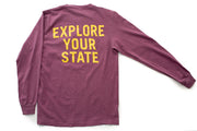 State Bicycle Co. - "Ambigram" - Pocket Long Sleeve T-Shirt (Berry)