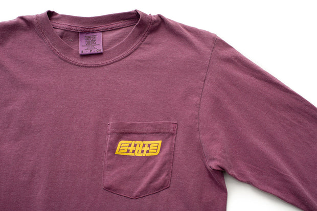 State Bicycle Co. - "Ambigram" - Pocket Long Sleeve T-Shirt (Berry)