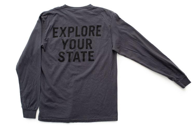 State Bicycle Co. - "Ambigram" - Pocket Long Sleeve T-Shirt (Graphite)