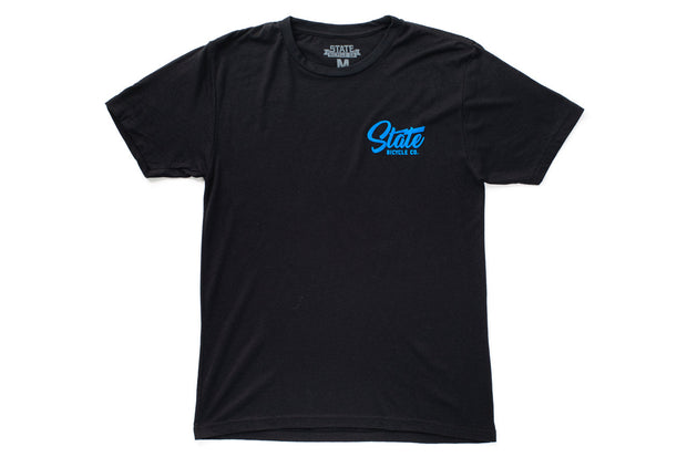 State Bicycle Co. - "Manufacturing The Finest" - Premium T-Shirt (Black / Blue)