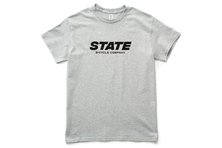 State Bicycle Co. - "STATE" Italic - T-Shirt (Athletic Grey)