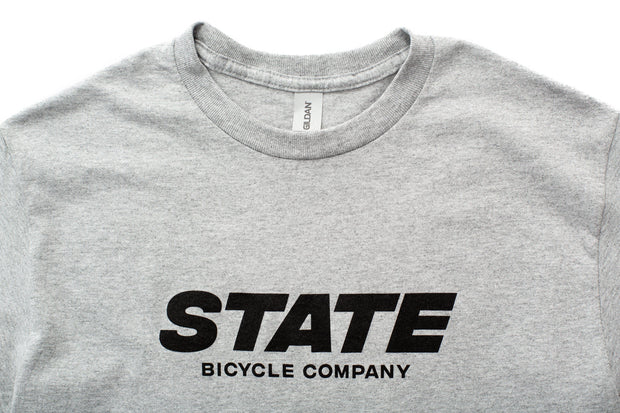 State Bicycle Co. - "STATE" Italic - T-Shirt (Athletic Grey)