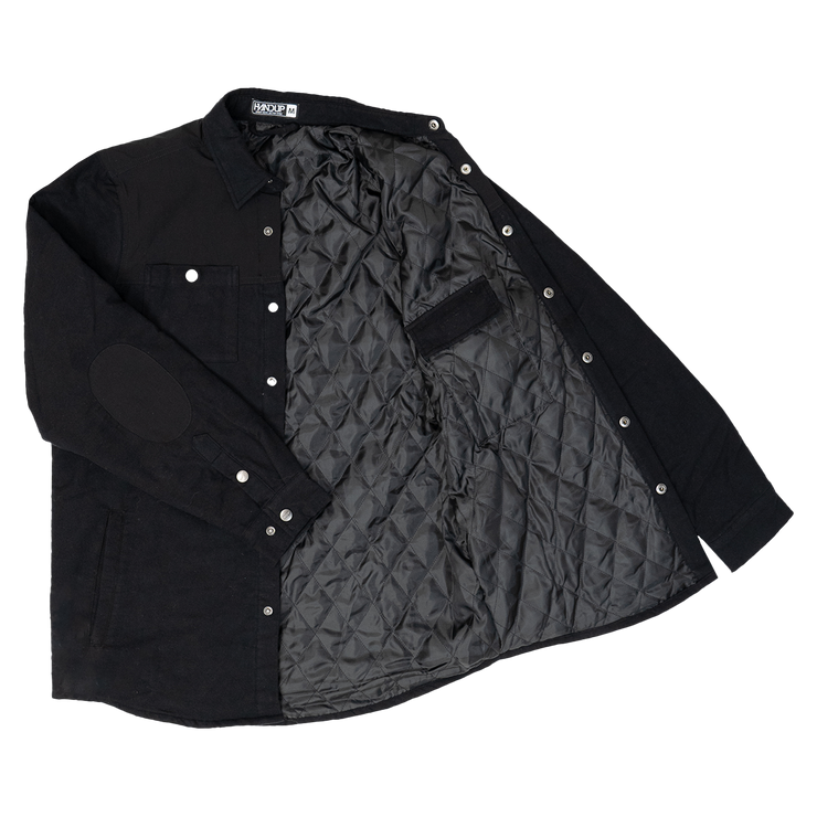 Quilted Shacket - Black on Black