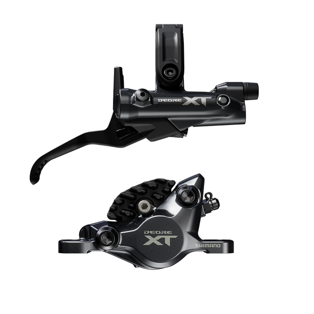 Shimano XT 2-Piston BL- M8200/BR-M8200 Disc Brake and Lever - Rear 1700mm, Hydraulic, Post Mount, Finned Metal Pads, Gray