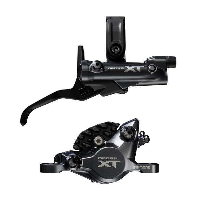 Shimano XT 2-Piston BL- M8200/BR-M8200 Disc Brake and Lever - Rear 1700mm, Hydraulic, Post Mount, Finned Metal Pads, Gray