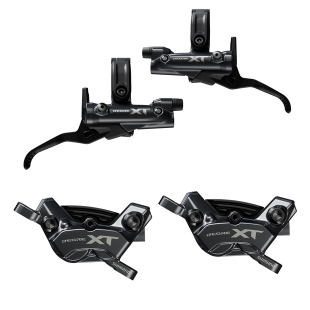 Shimano XT 4-Piston Brake Upgrade Kit, M8220 Front 1000 Rear 1700, Resin & Metal Pads