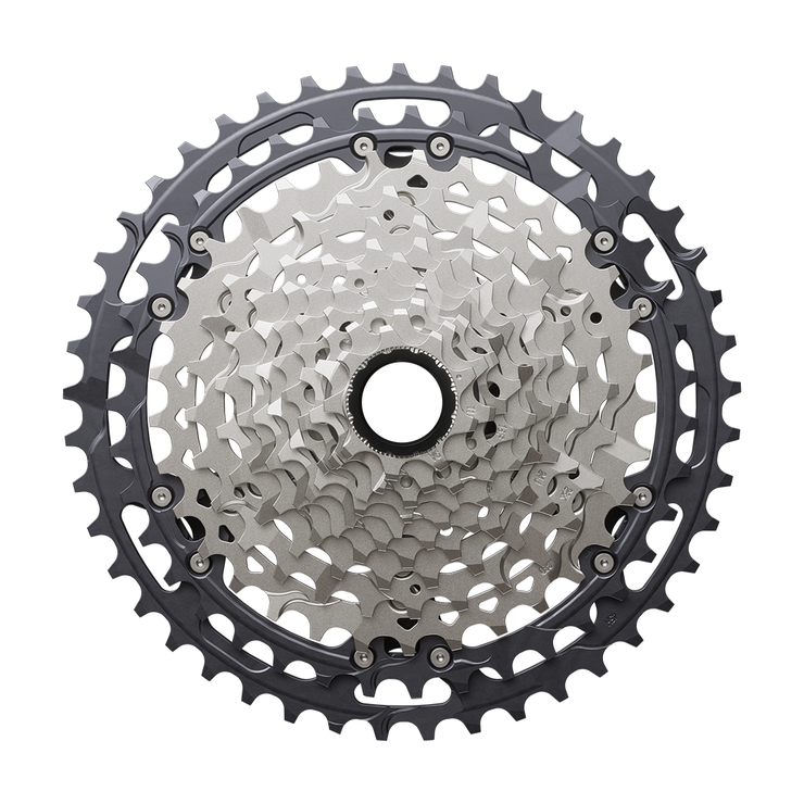 Shimano XT Di2 CS-M8200-12 Cassette - 12-Speed, 9-45t, Black/Gray, Micro Spline