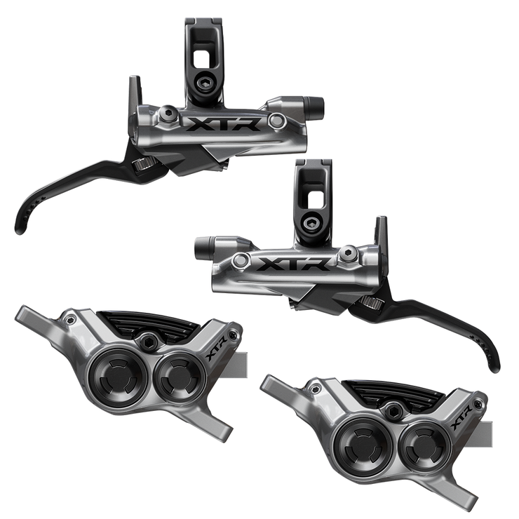 Shimano XTR M9220 Enduro Disc Brake Upgrade Kit - Right and Left BL-M9220 Levers, Post Mount, Front and Rear BR-M9220