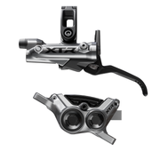 Shimano XTR M9220 Enduro Disc Brake and Lever - Left/Front, Post Mount, 4-Piston Caliper, SM-BH90-SBM Hose, Finned Metal